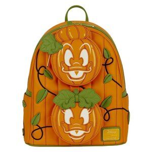 Loungefly Donald & Daisy Jack-O-Lantern Exclusive Glow Mini Backpack NWT